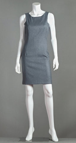 Sleeveless Wool Herringbone Dress