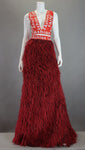 Maxi Faux Feather Skirt with FAshion Love waistband